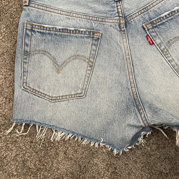 LEVI 501 high rise jean shorts with cut out detailing and button fly - Picture 9 of 13